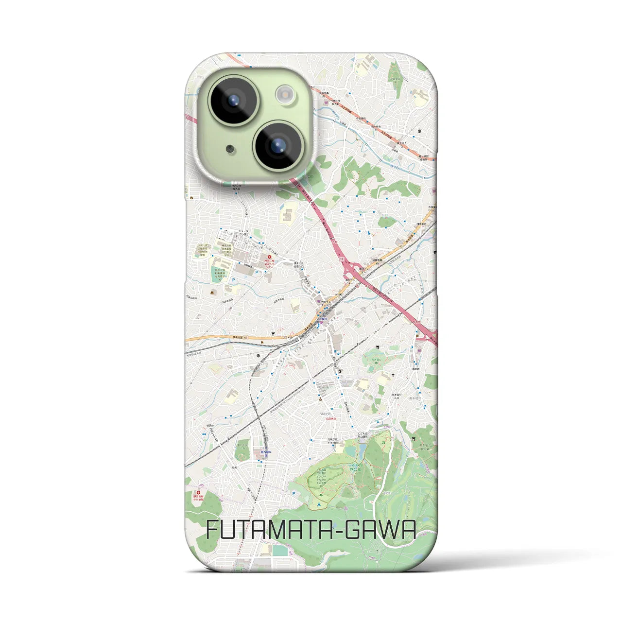 【二俣川(神奈川県)】地図柄iPhoneケース(バックカバータイプ)