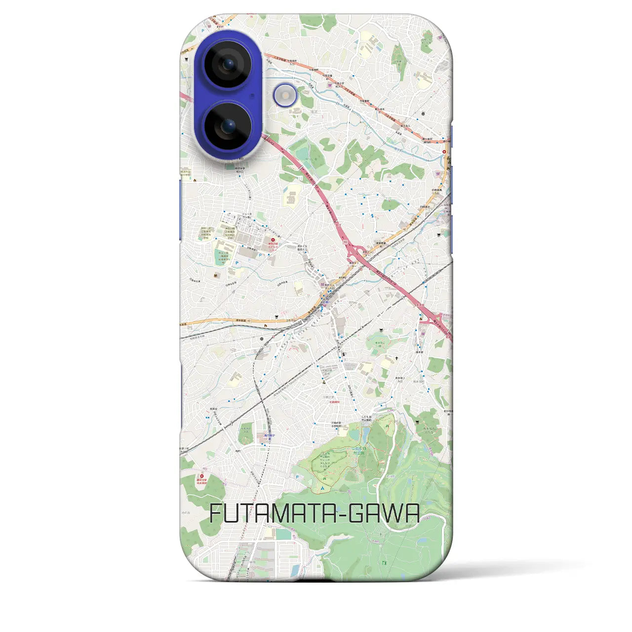 【二俣川(神奈川県)】地図柄iPhoneケース(バックカバータイプ)ブラック・iPhone 16 Pro Max 用