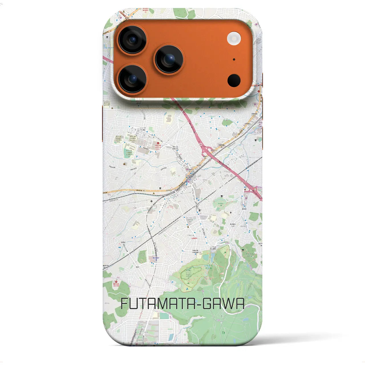 二俣川（神奈川県）】地図柄iPhoneケース（バックカバータイプ
