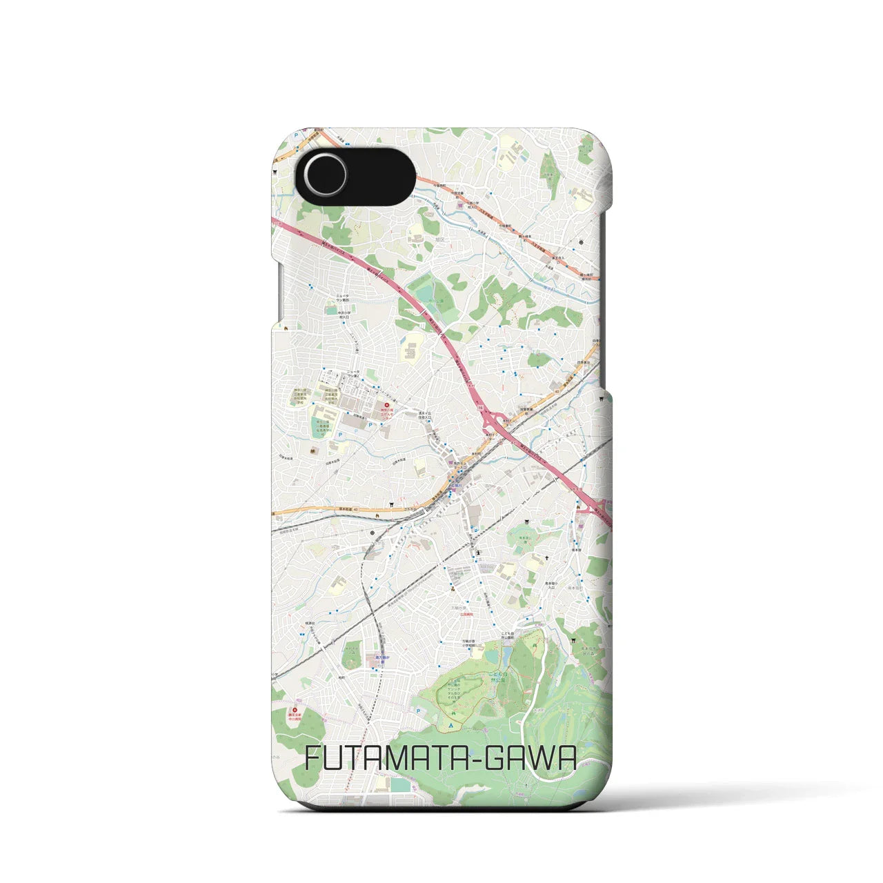 【二俣川(神奈川県)】地図柄iPhoneケース(バックカバータイプ)