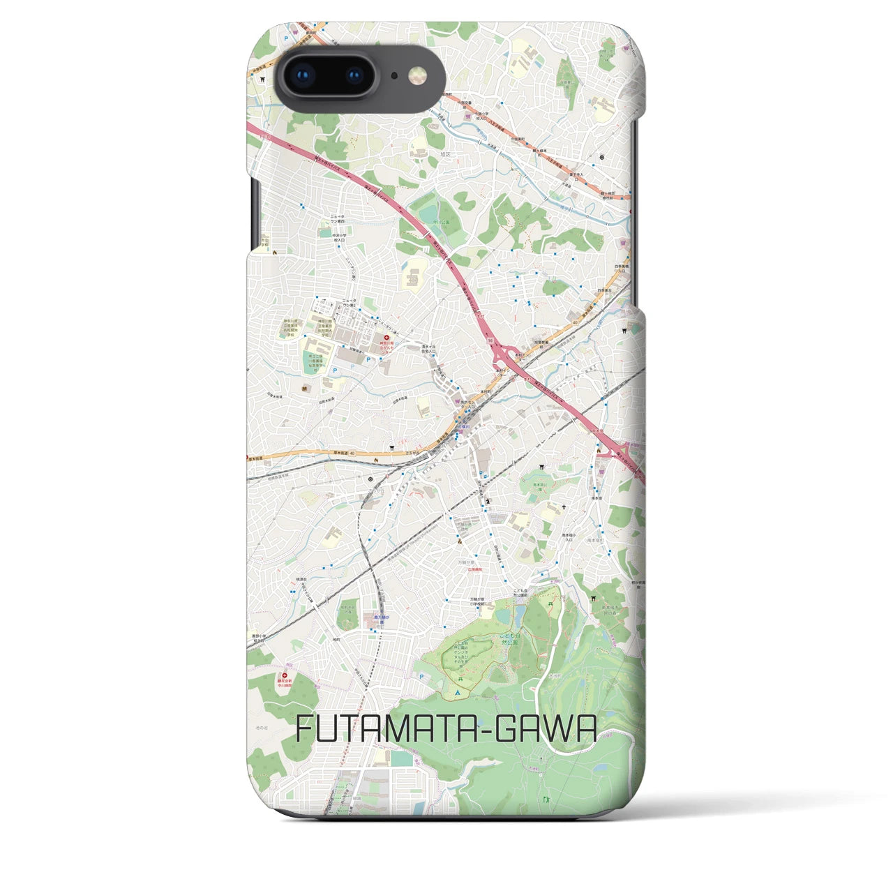 【二俣川(神奈川県)】地図柄iPhoneケース(バックカバータイプ)