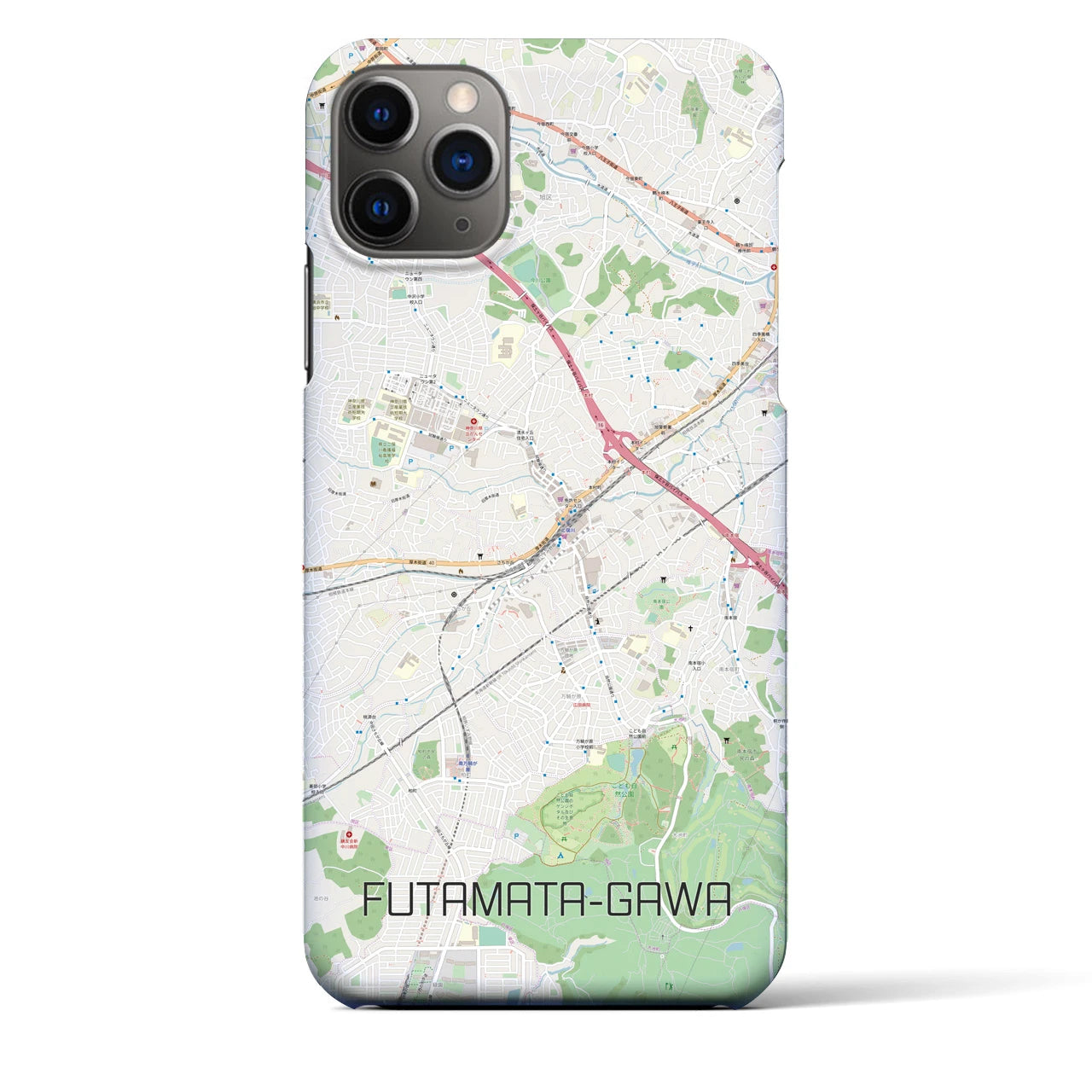 【二俣川(神奈川県)】地図柄iPhoneケース(バックカバータイプ)