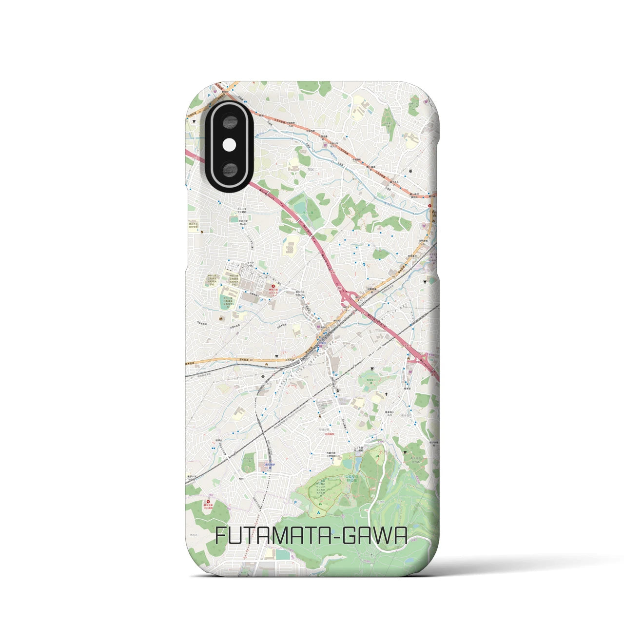 【二俣川(神奈川県)】地図柄iPhoneケース(バックカバータイプ)