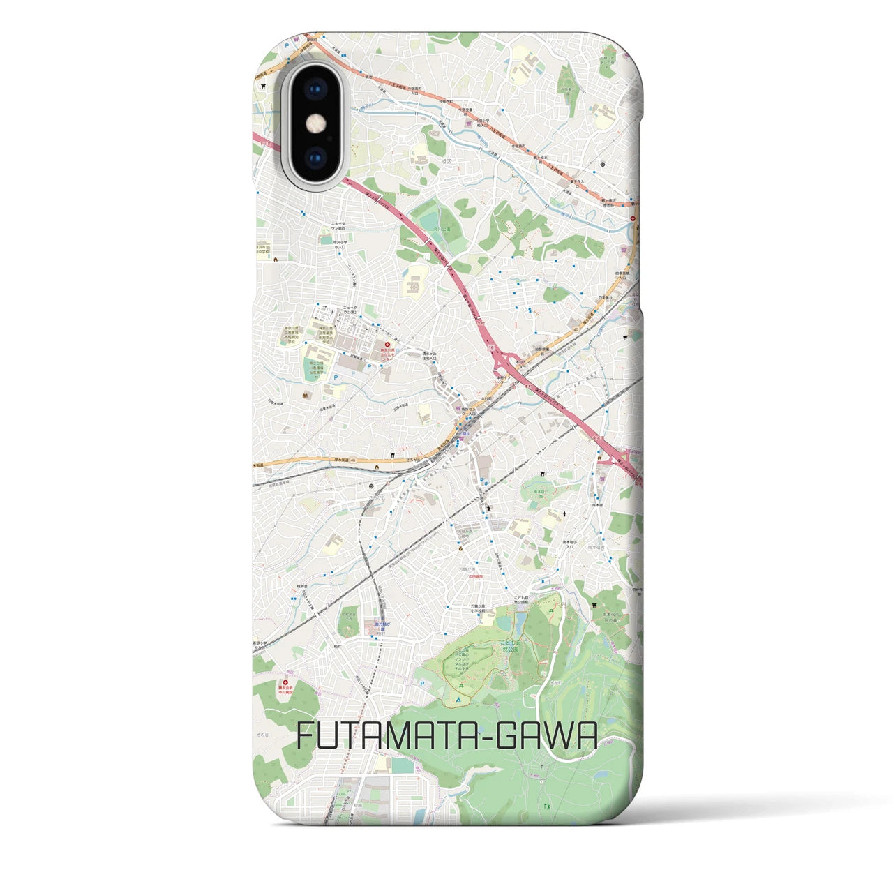 【二俣川(神奈川県)】地図柄iPhoneケース(バックカバータイプ)