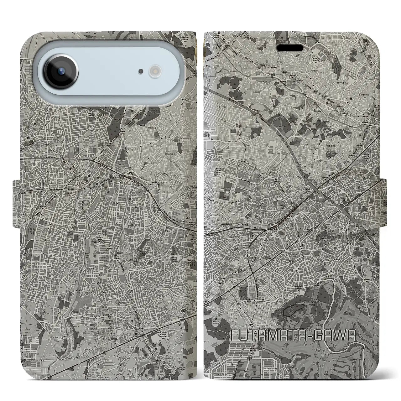 【二俣川(神奈川県)】地図柄iPhoneケース(手帳タイプ)