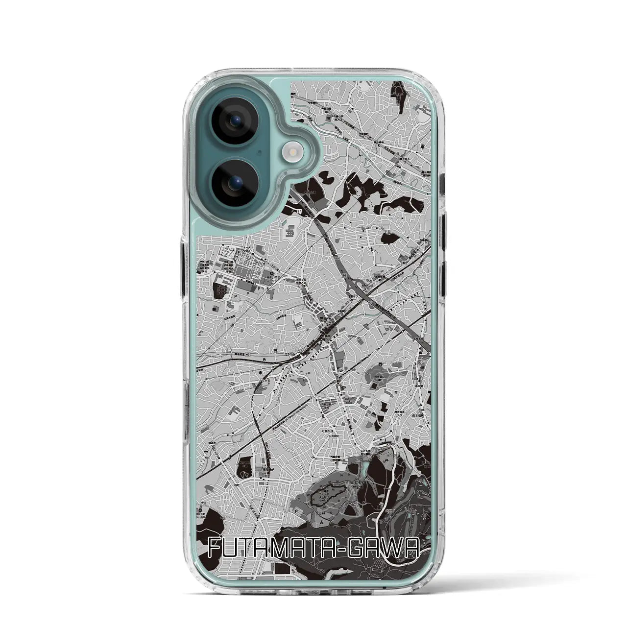【二俣川(神奈川県)】地図柄iPhoneケース(MagSafeタイプ)モノトーン・iPhone 16 Pro 用