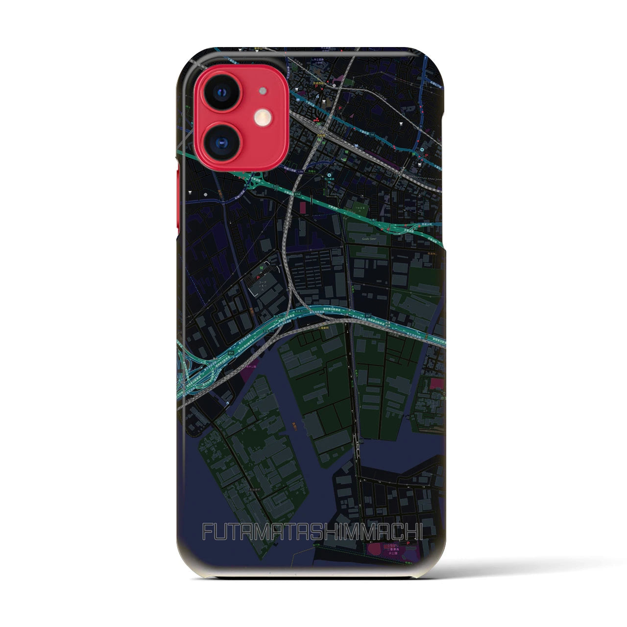 【二俣新町(千葉県)】地図柄iPhoneケース(バックカバータイプ)