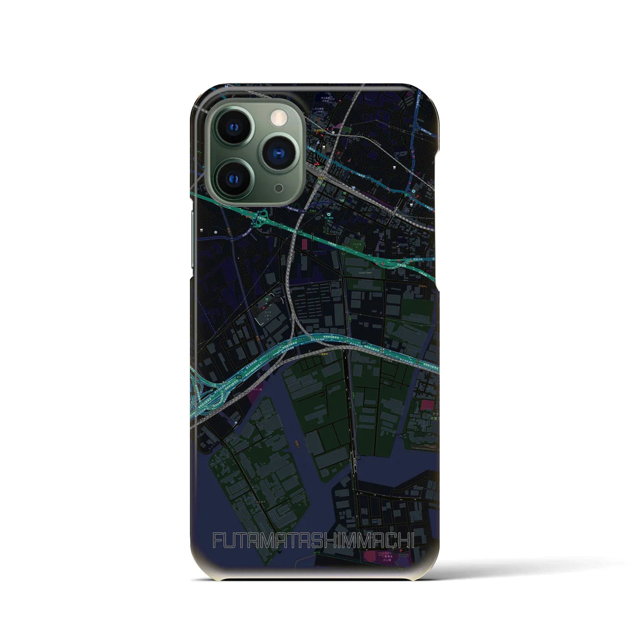 【二俣新町(千葉県)】地図柄iPhoneケース(バックカバータイプ)