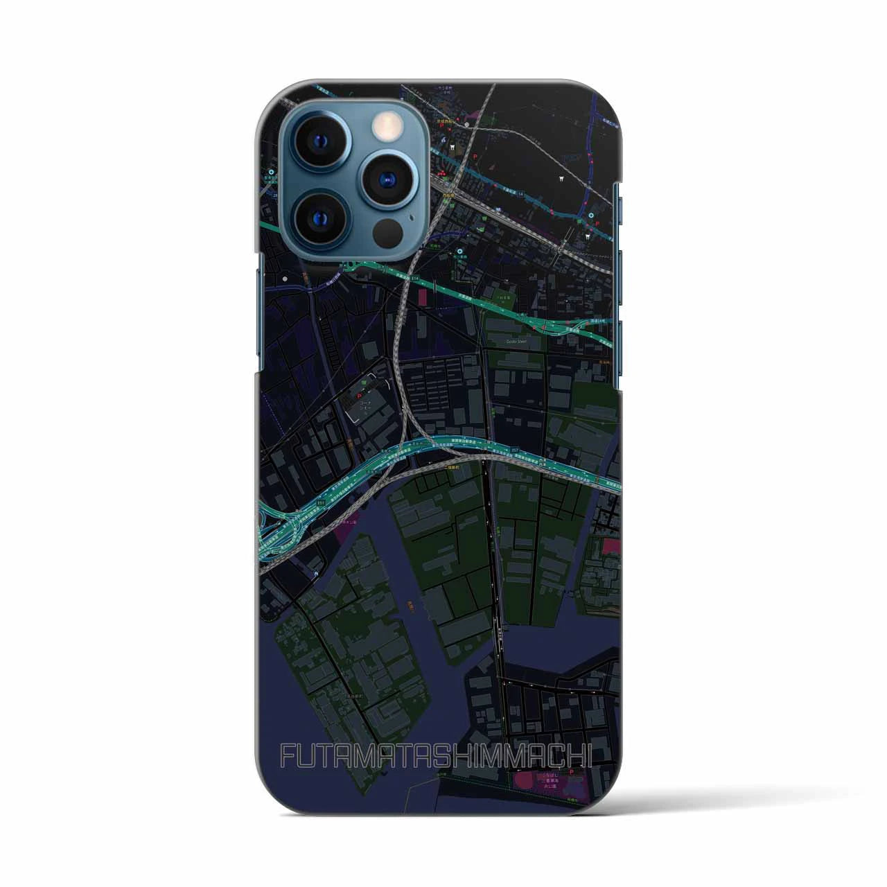 【二俣新町(千葉県)】地図柄iPhoneケース(バックカバータイプ)