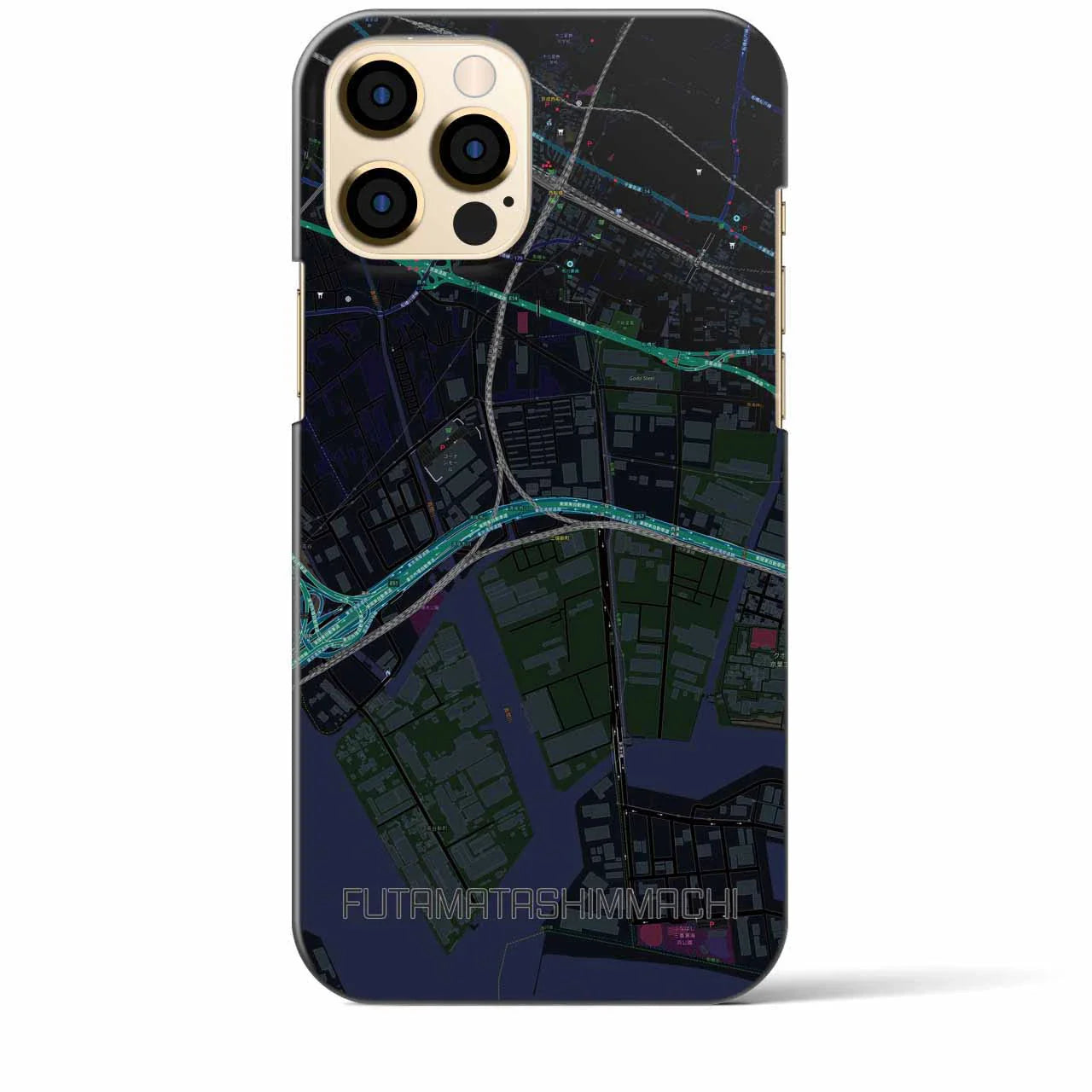 【二俣新町(千葉県)】地図柄iPhoneケース(バックカバータイプ)