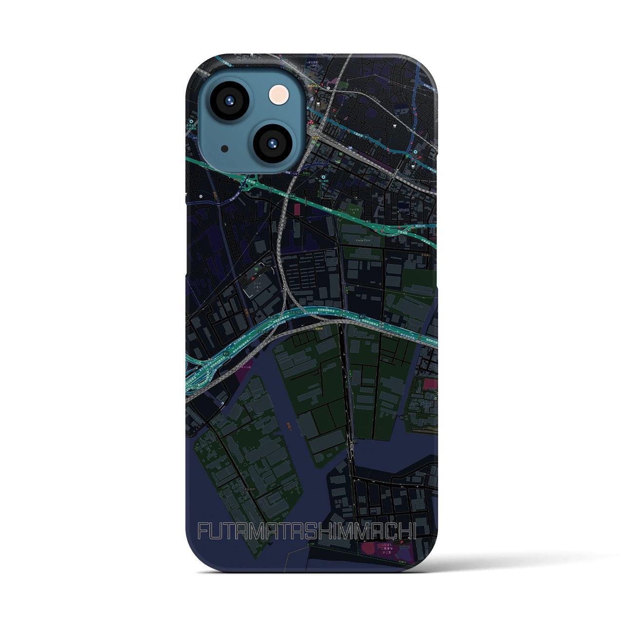 【二俣新町(千葉県)】地図柄iPhoneケース(バックカバータイプ)