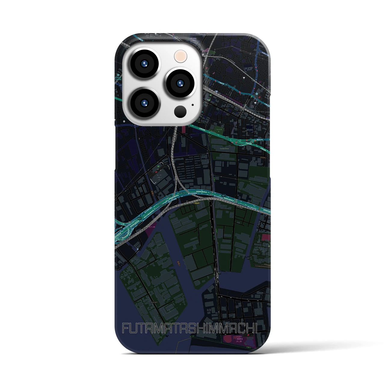 【二俣新町(千葉県)】地図柄iPhoneケース(バックカバータイプ)