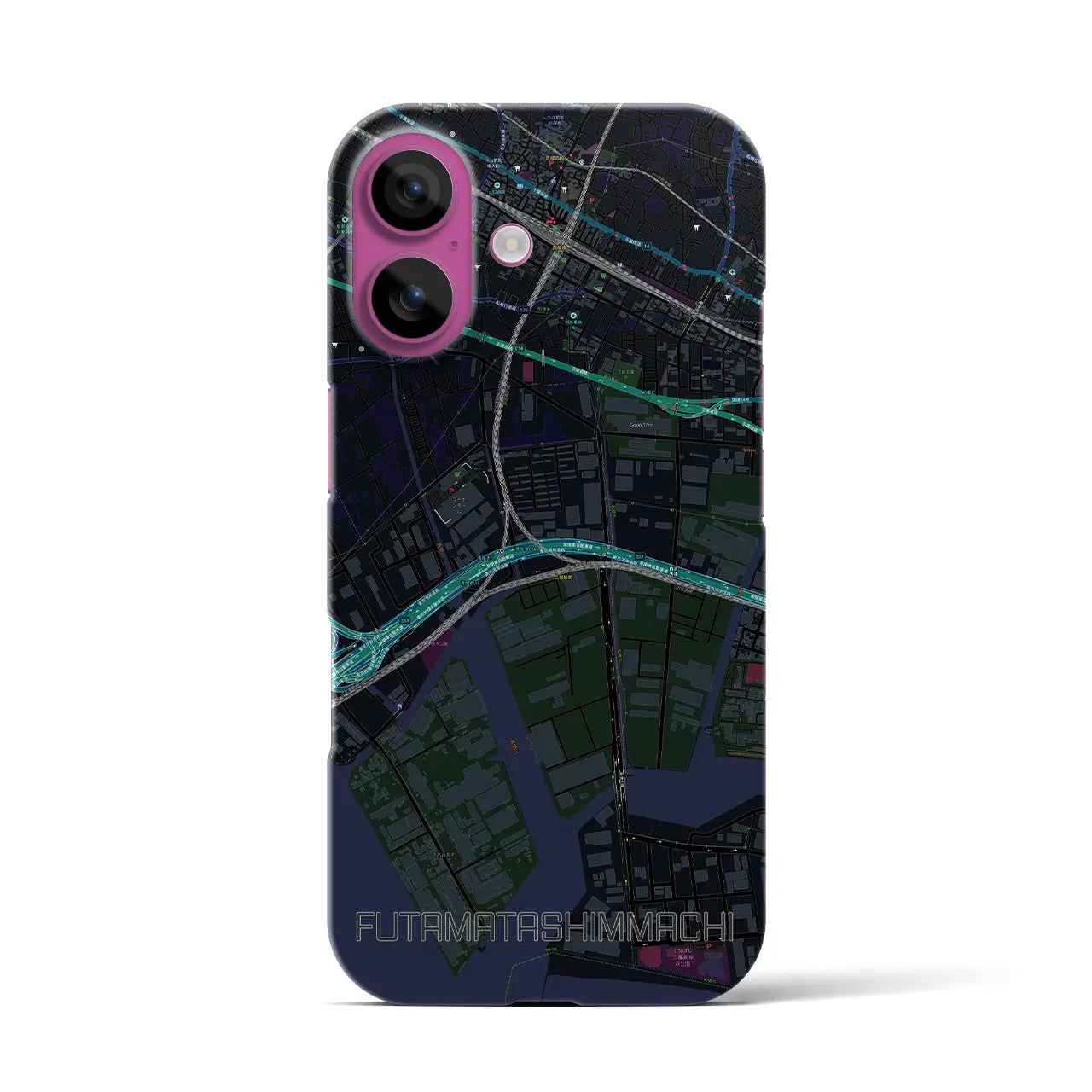 【二俣新町(千葉県)】地図柄iPhoneケース(バックカバータイプ)