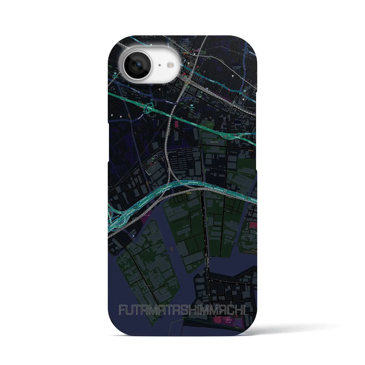 【二俣新町(千葉県)】地図柄iPhoneケース(バックカバータイプ)