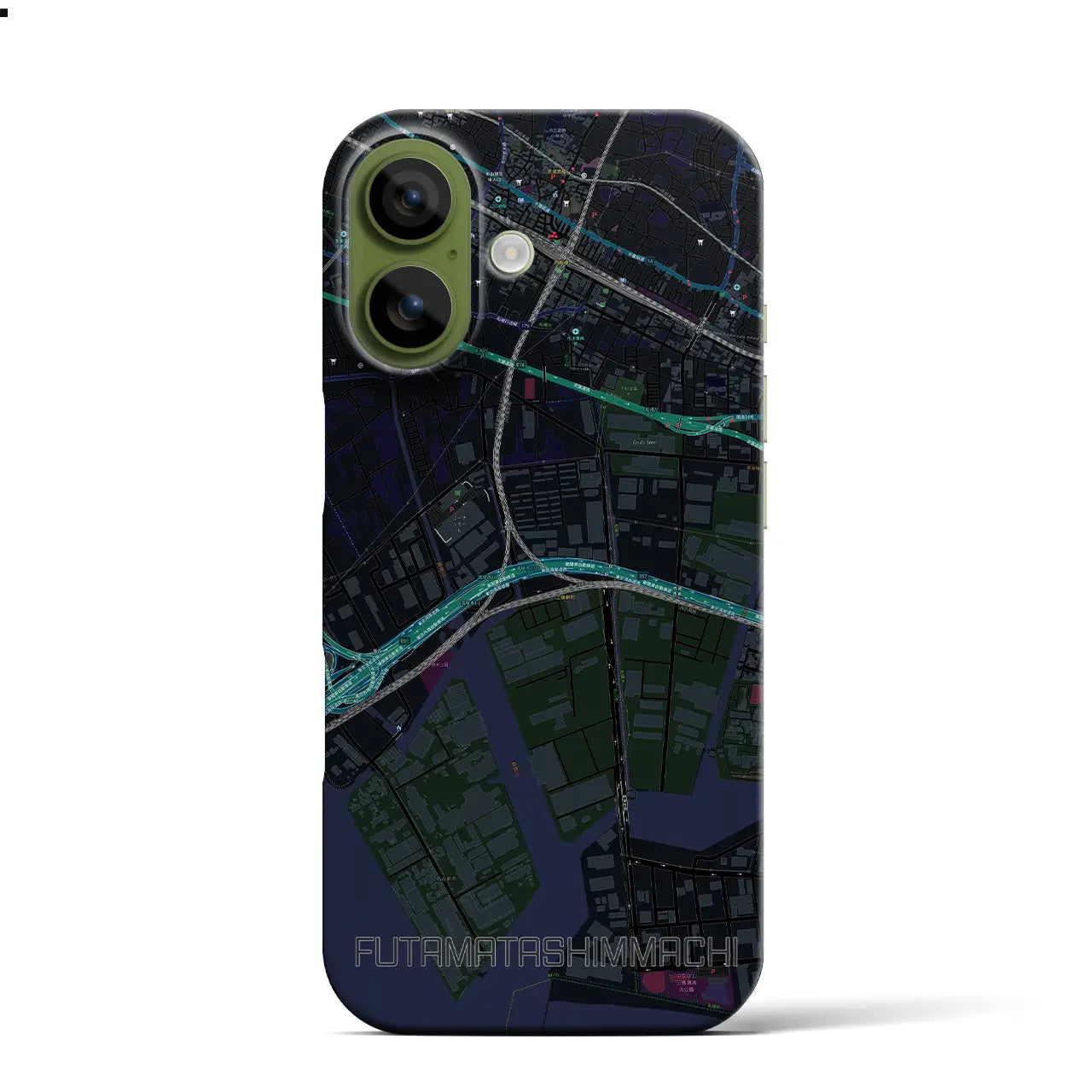 【二俣新町(千葉県)】地図柄iPhoneケース(バックカバータイプ)