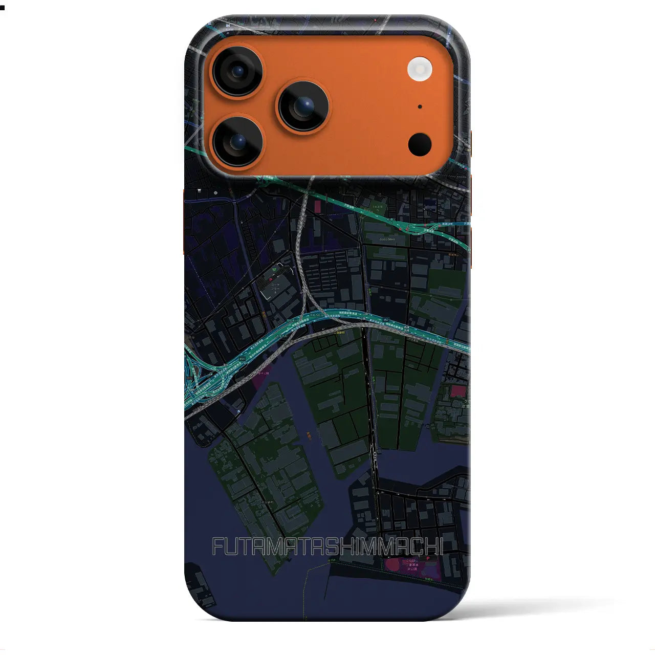 【二俣新町(千葉県)】地図柄iPhoneケース(バックカバータイプ)