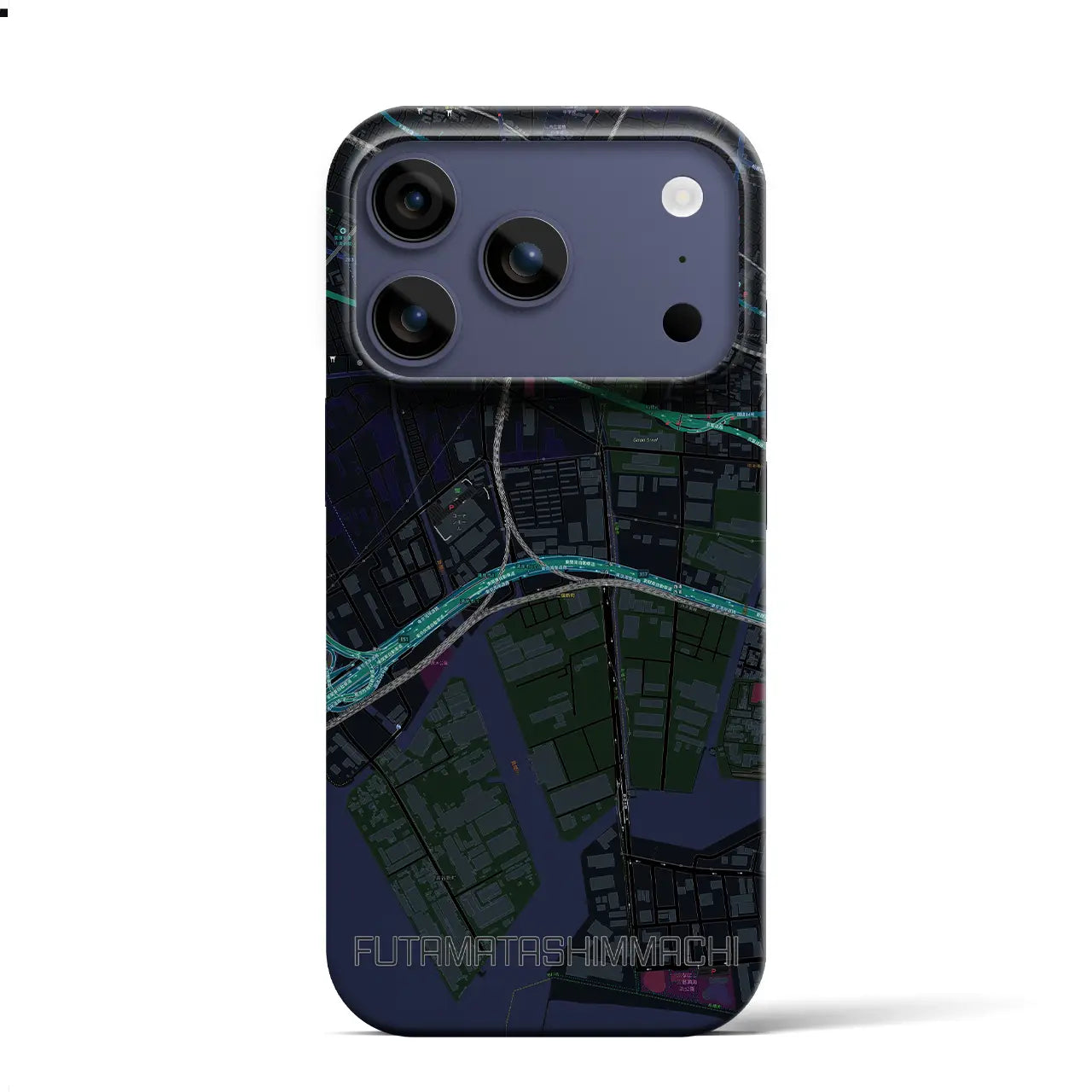 【二俣新町(千葉県)】地図柄iPhoneケース(バックカバータイプ)