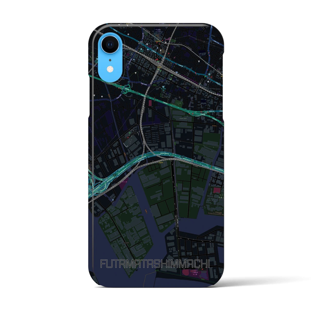 【二俣新町(千葉県)】地図柄iPhoneケース(バックカバータイプ)