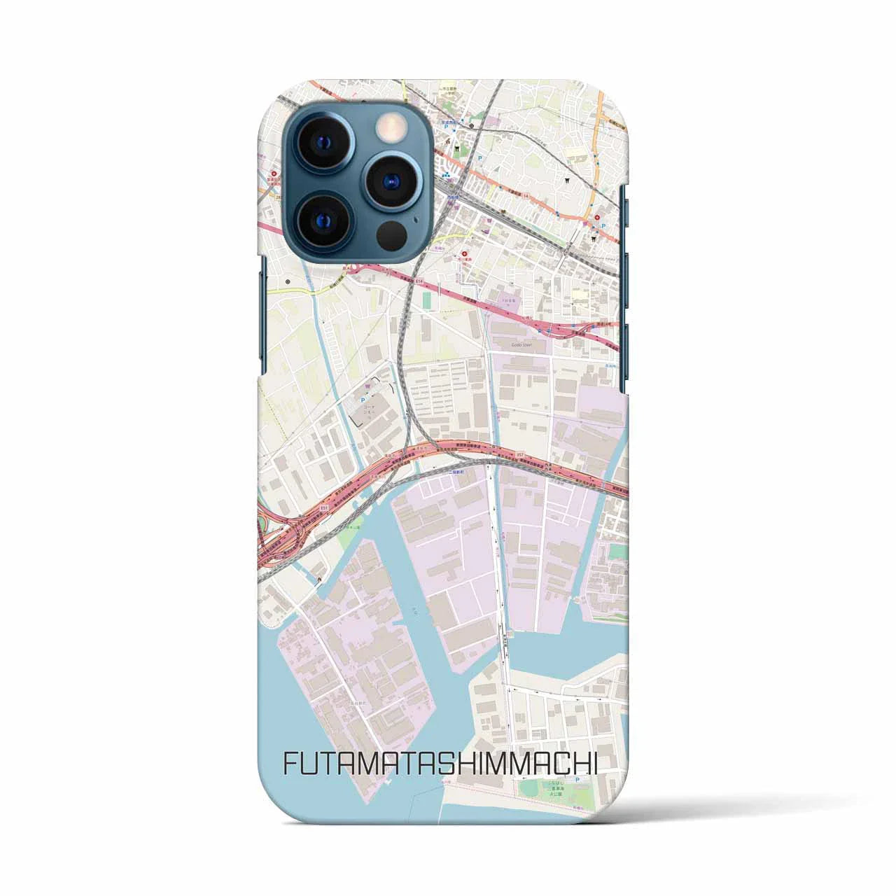 【二俣新町(千葉県)】地図柄iPhoneケース(バックカバータイプ)