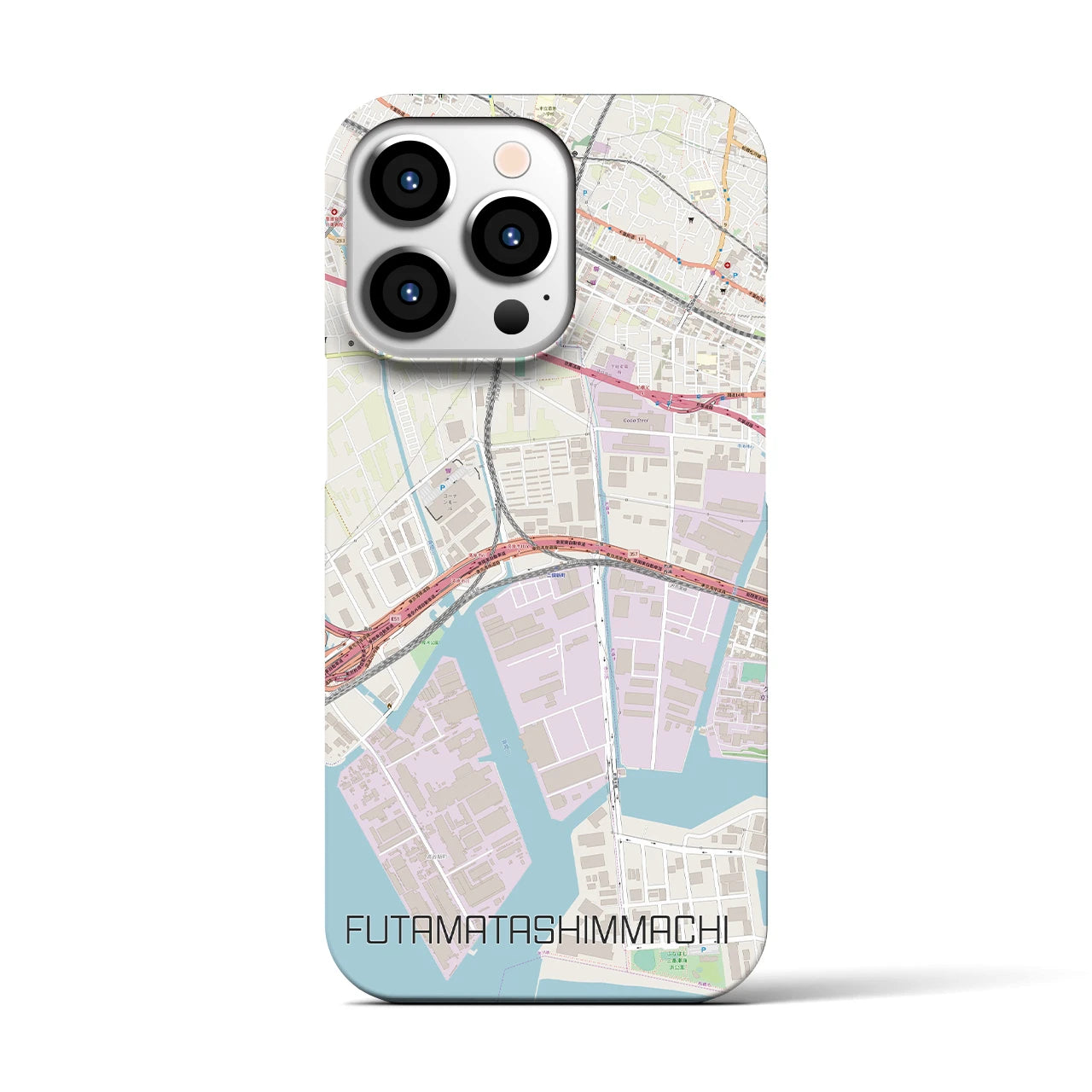 【二俣新町(千葉県)】地図柄iPhoneケース(バックカバータイプ)