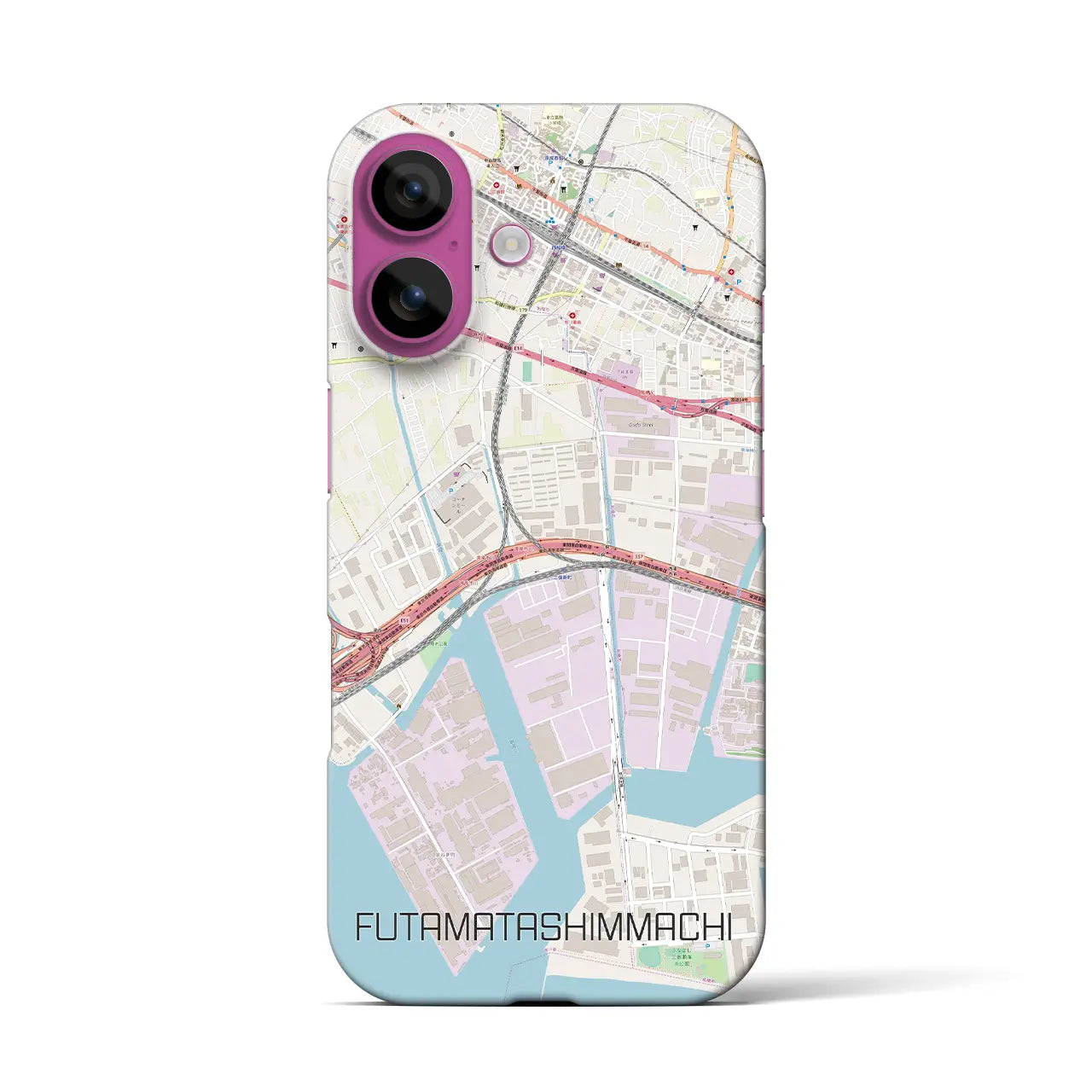 【二俣新町(千葉県)】地図柄iPhoneケース(バックカバータイプ)