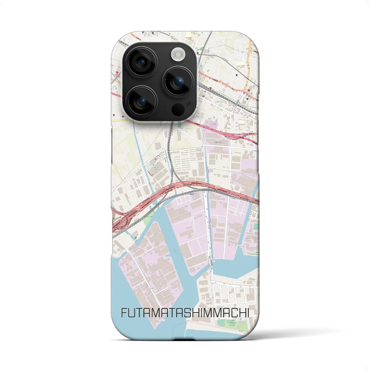 【二俣新町(千葉県)】地図柄iPhoneケース(バックカバータイプ)