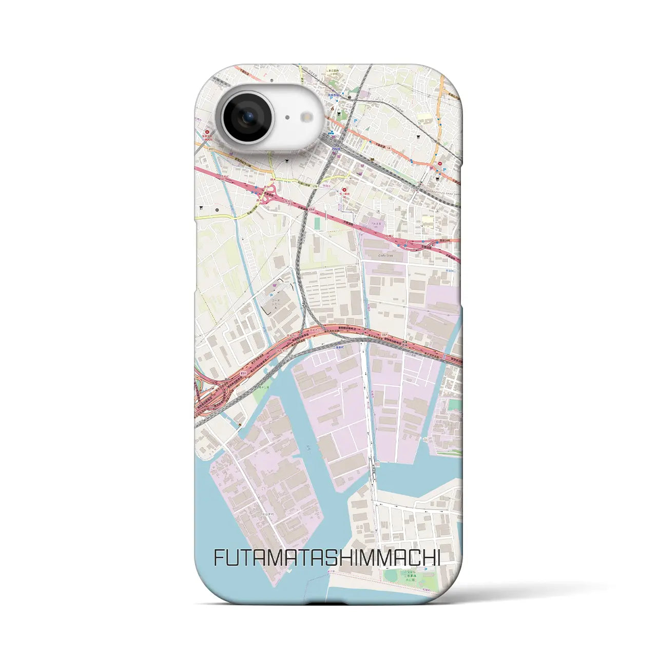 【二俣新町(千葉県)】地図柄iPhoneケース(バックカバータイプ)