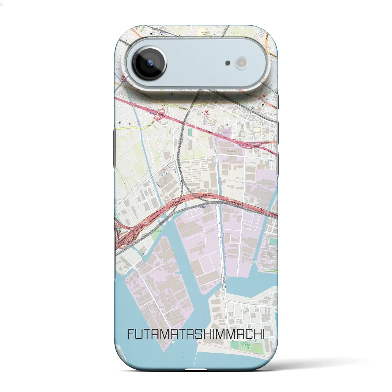 【二俣新町(千葉県)】地図柄iPhoneケース(バックカバータイプ)