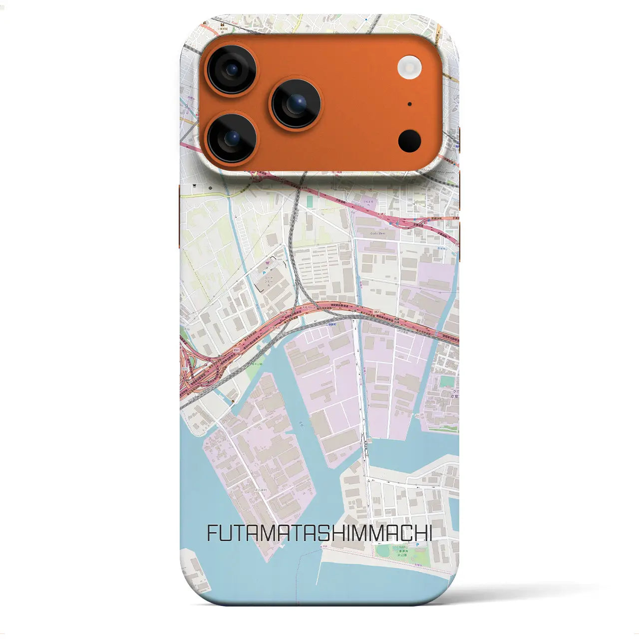 【二俣新町(千葉県)】地図柄iPhoneケース(バックカバータイプ)