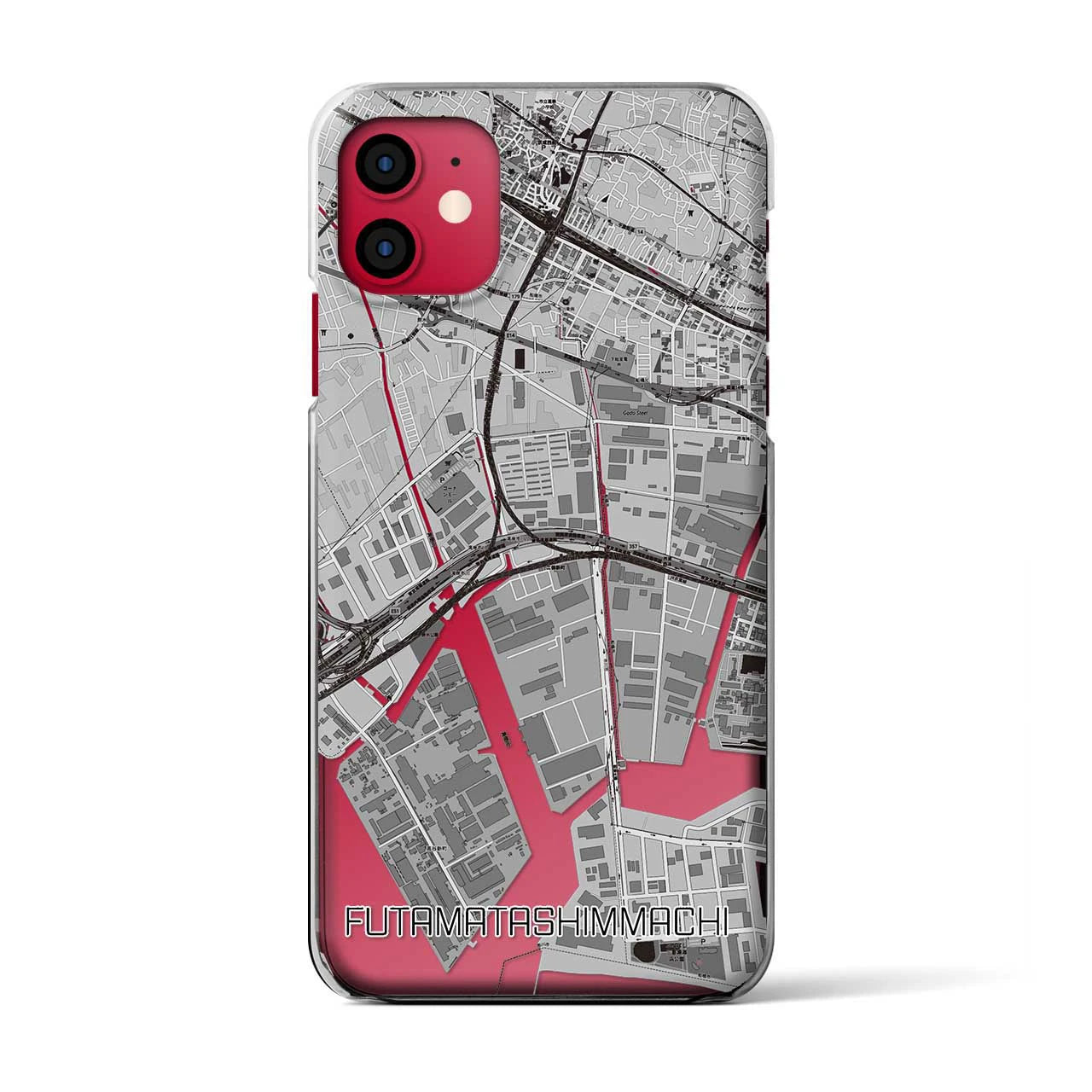 【二俣新町(千葉県)】地図柄iPhoneケース(クリアタイプ)