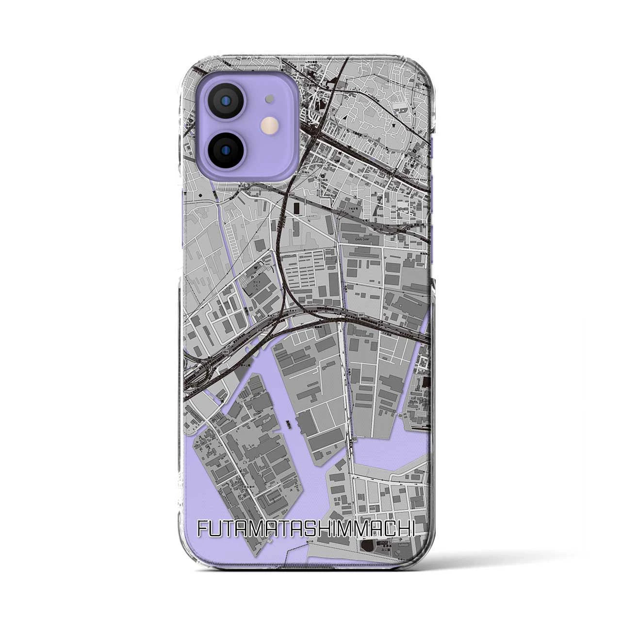 【二俣新町(千葉県)】地図柄iPhoneケース(クリアタイプ)