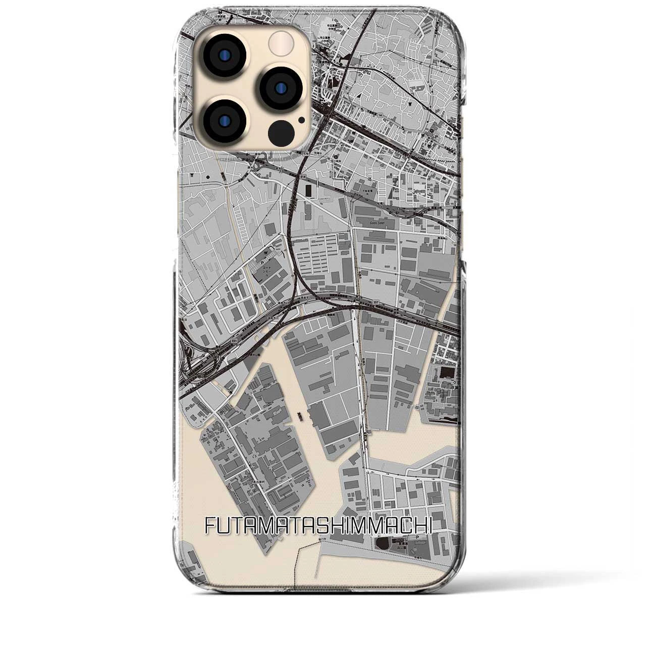 【二俣新町(千葉県)】地図柄iPhoneケース(クリアタイプ)