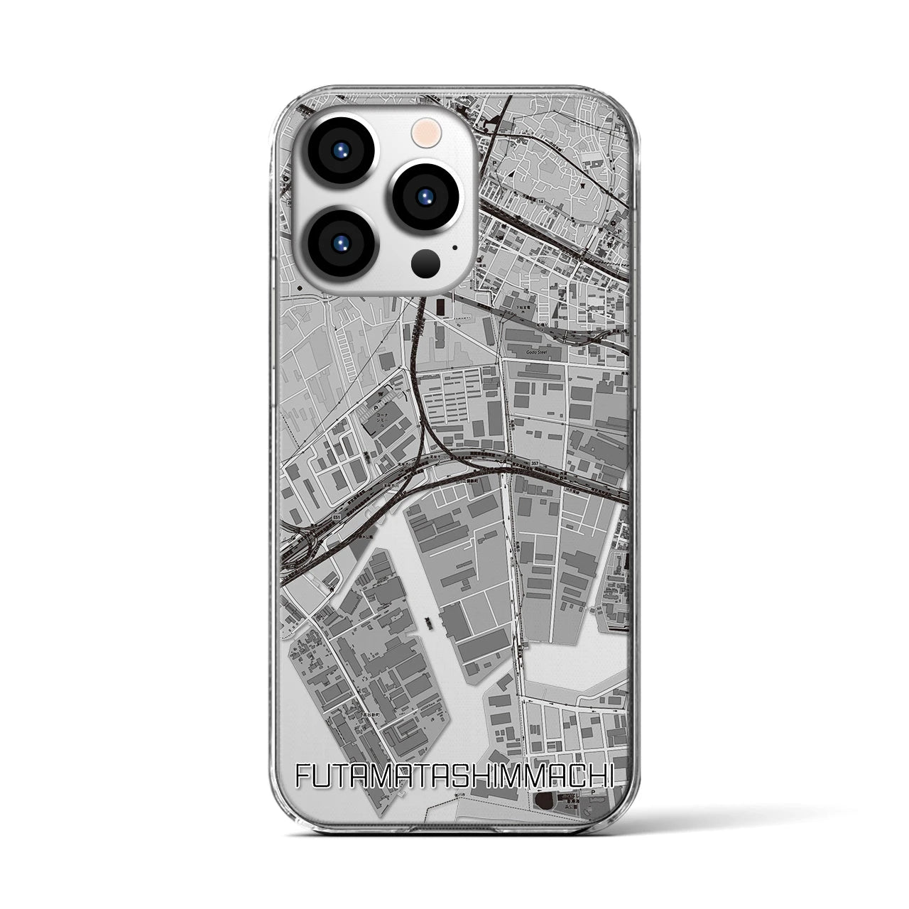 【二俣新町(千葉県)】地図柄iPhoneケース(クリアタイプ)