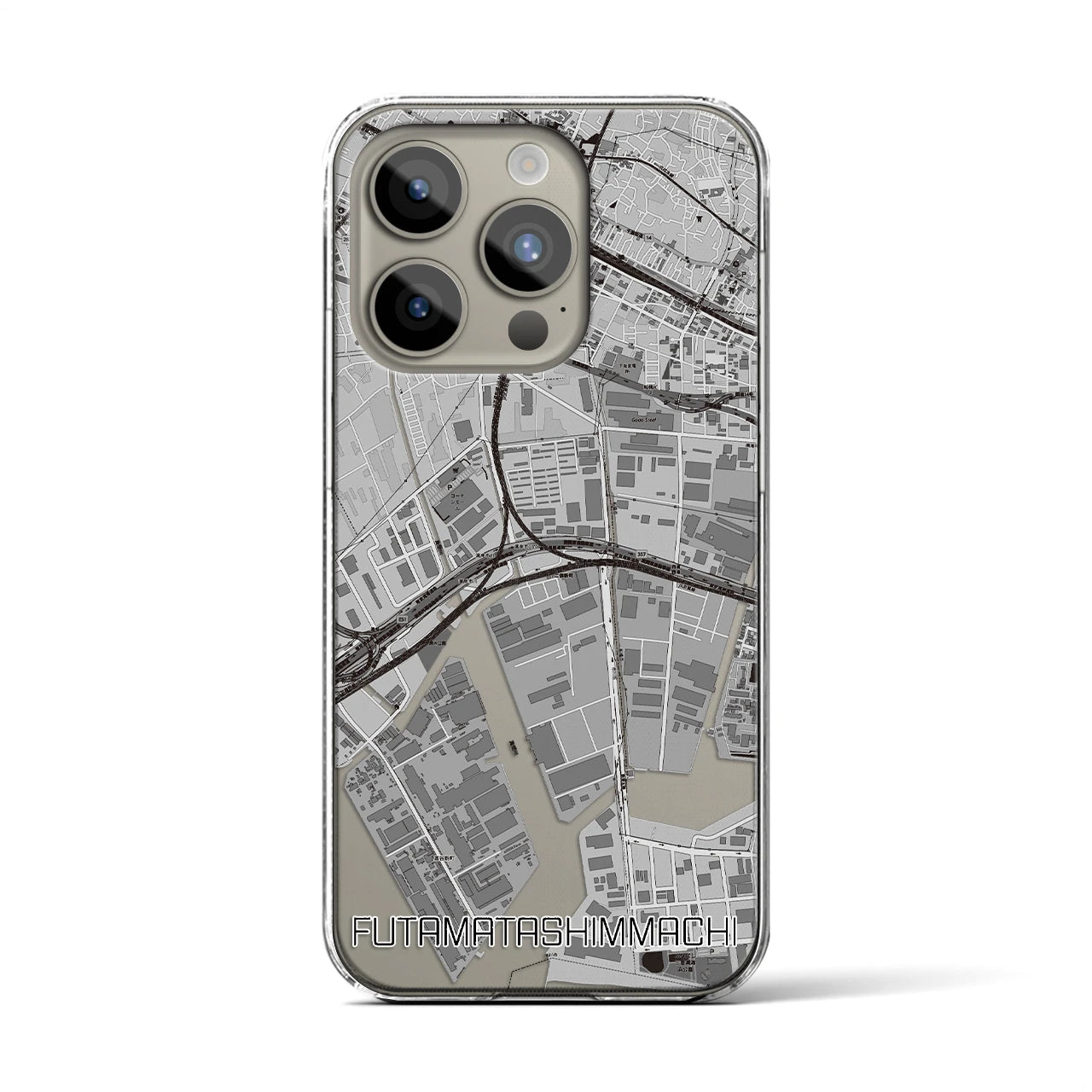 【二俣新町(千葉県)】地図柄iPhoneケース(クリアタイプ)