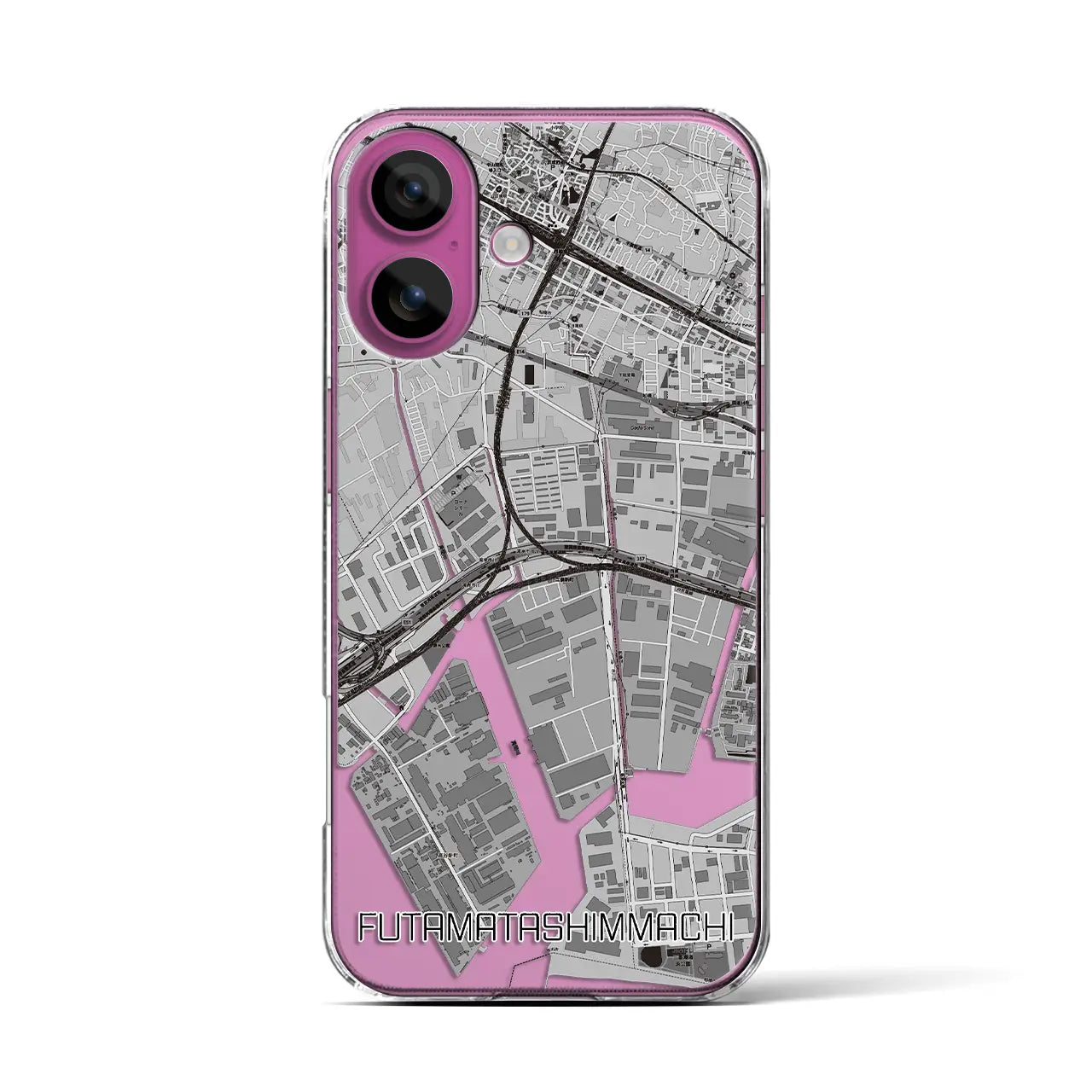 【二俣新町(千葉県)】地図柄iPhoneケース(クリアタイプ)