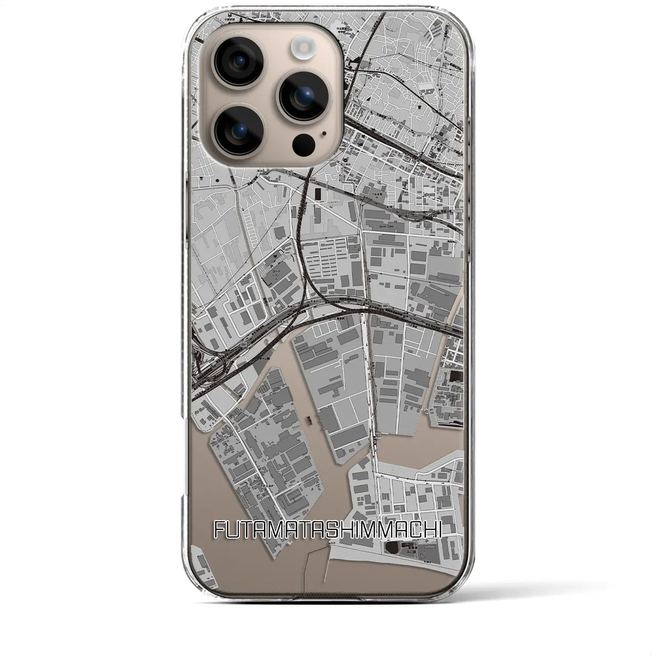 【二俣新町(千葉県)】地図柄iPhoneケース(クリアタイプ)