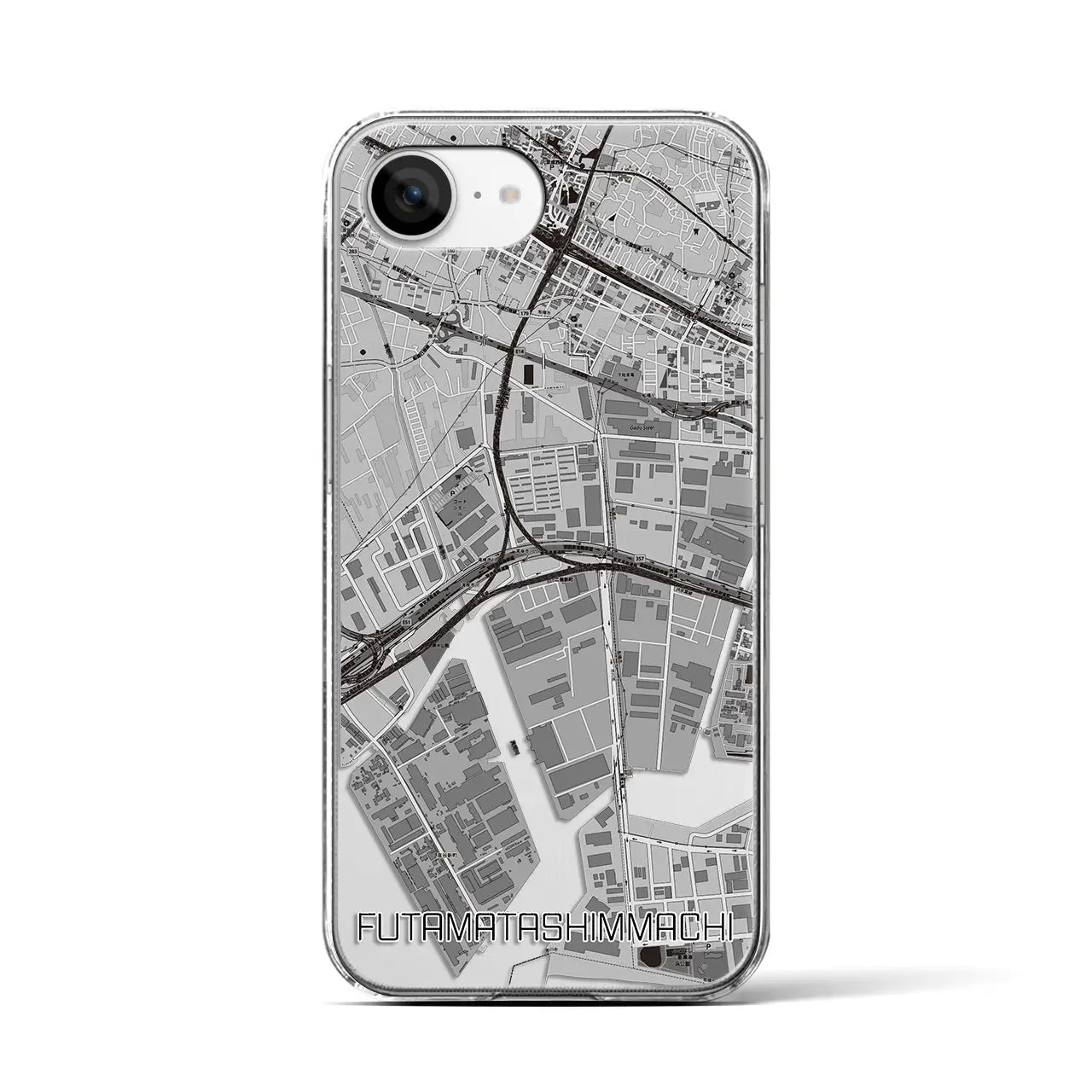 【二俣新町(千葉県)】地図柄iPhoneケース(クリアタイプ)