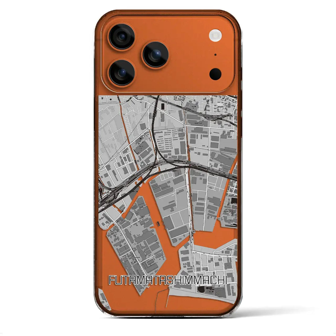 【二俣新町(千葉県)】地図柄iPhoneケース(クリアタイプ)