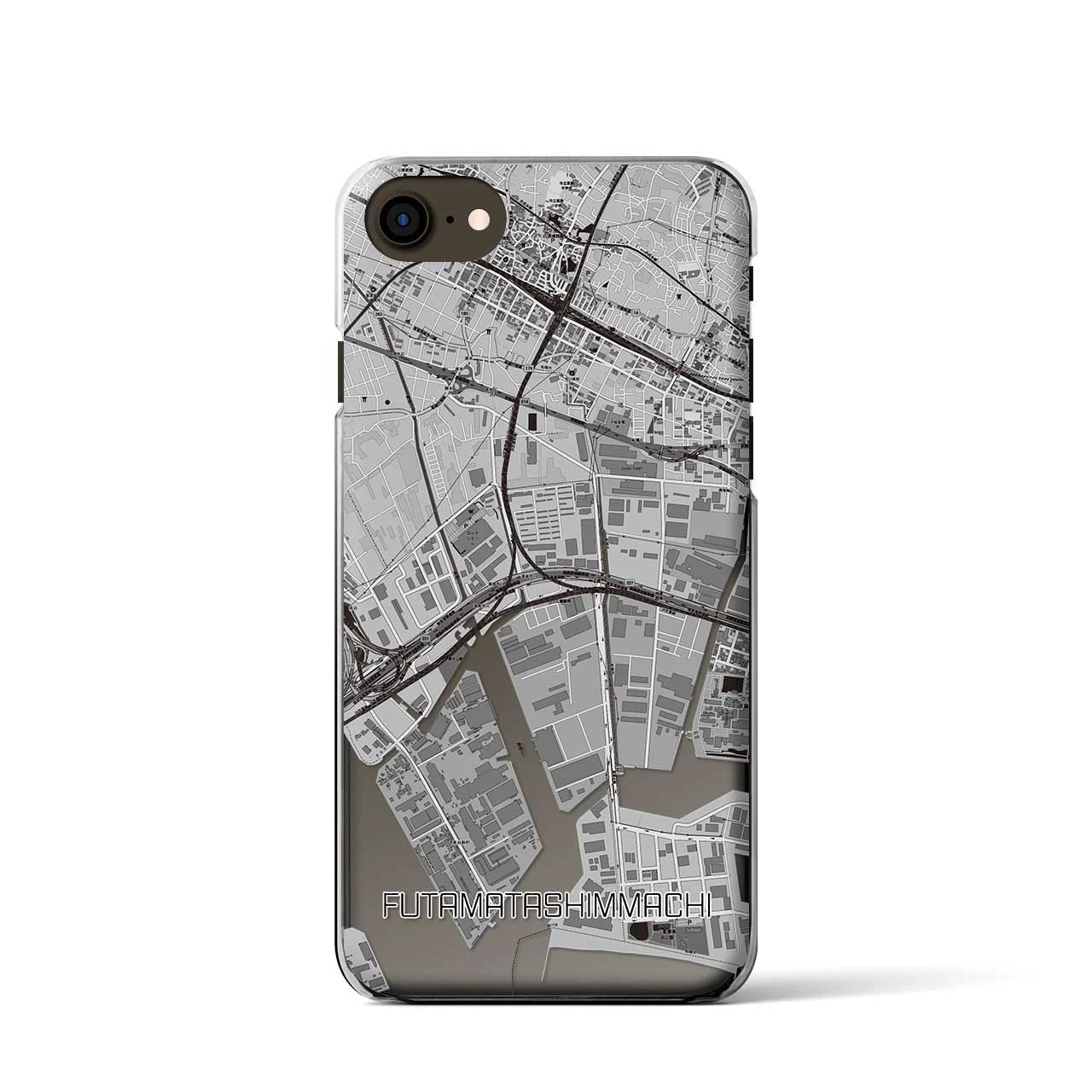 【二俣新町(千葉県)】地図柄iPhoneケース(クリアタイプ)