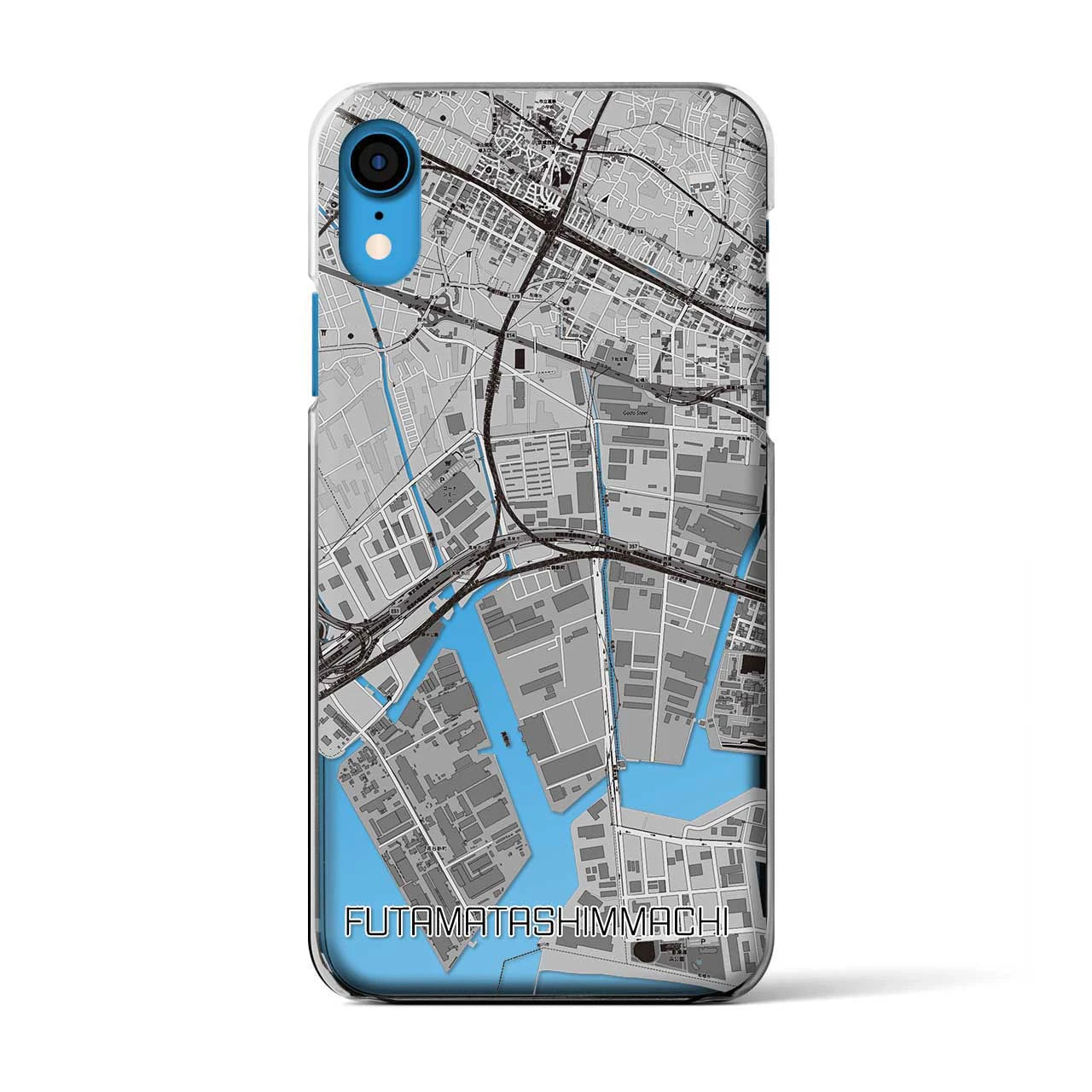 【二俣新町(千葉県)】地図柄iPhoneケース(クリアタイプ)