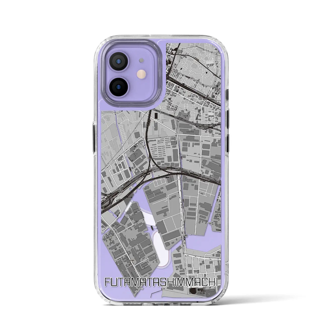 【二俣新町(千葉県)】地図柄iPhoneケース(MagSafeタイプ)