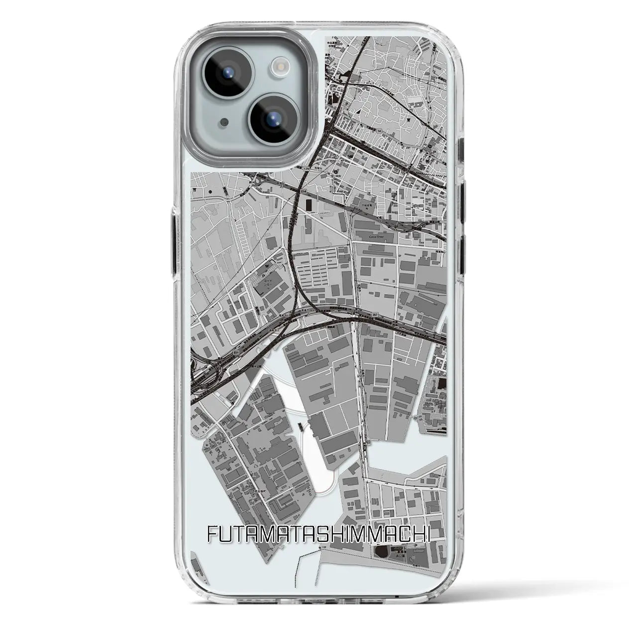 【二俣新町(千葉県)】地図柄iPhoneケース(MagSafeタイプ)