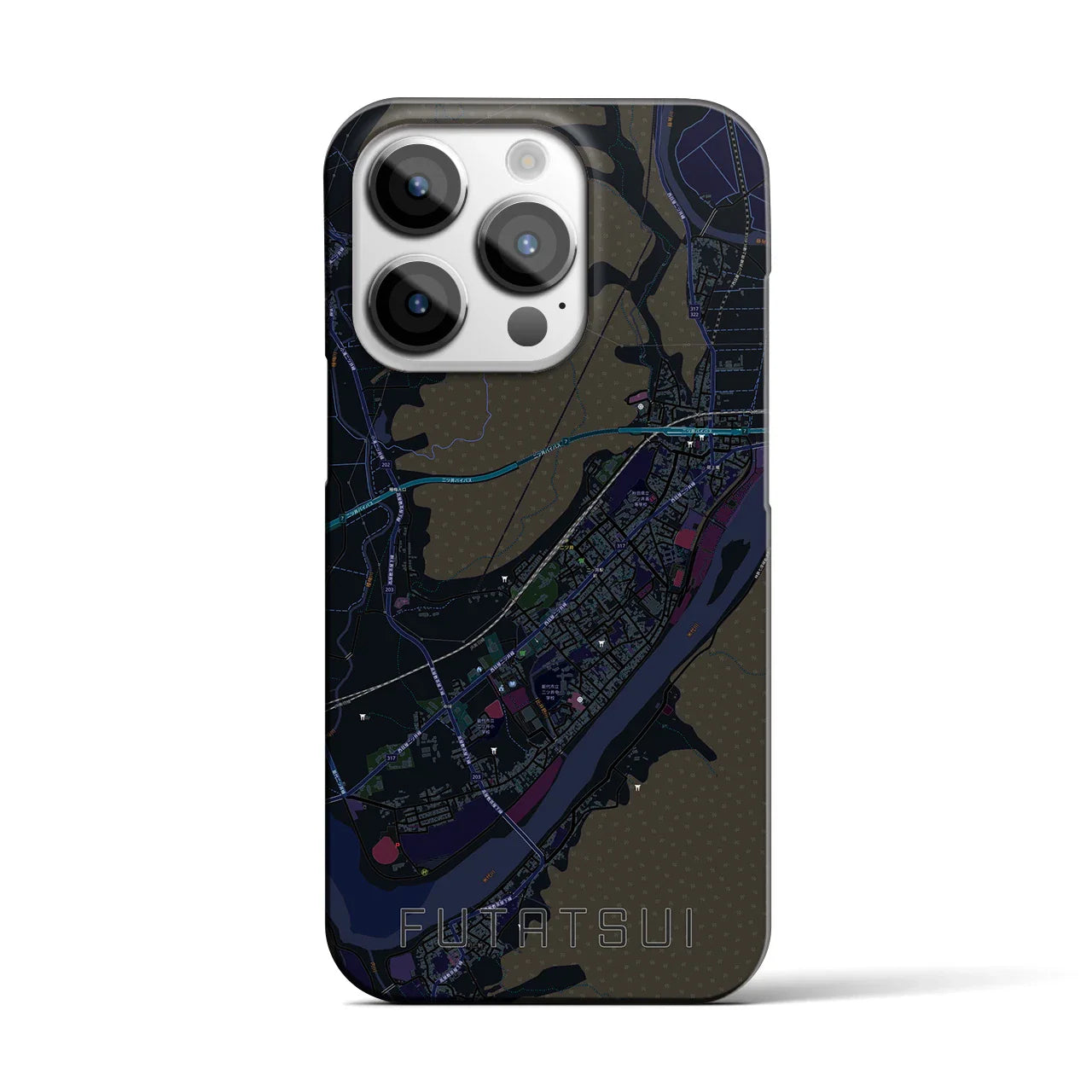 【二ツ井(秋田県)】地図柄iPhoneケース(バックカバータイプ)