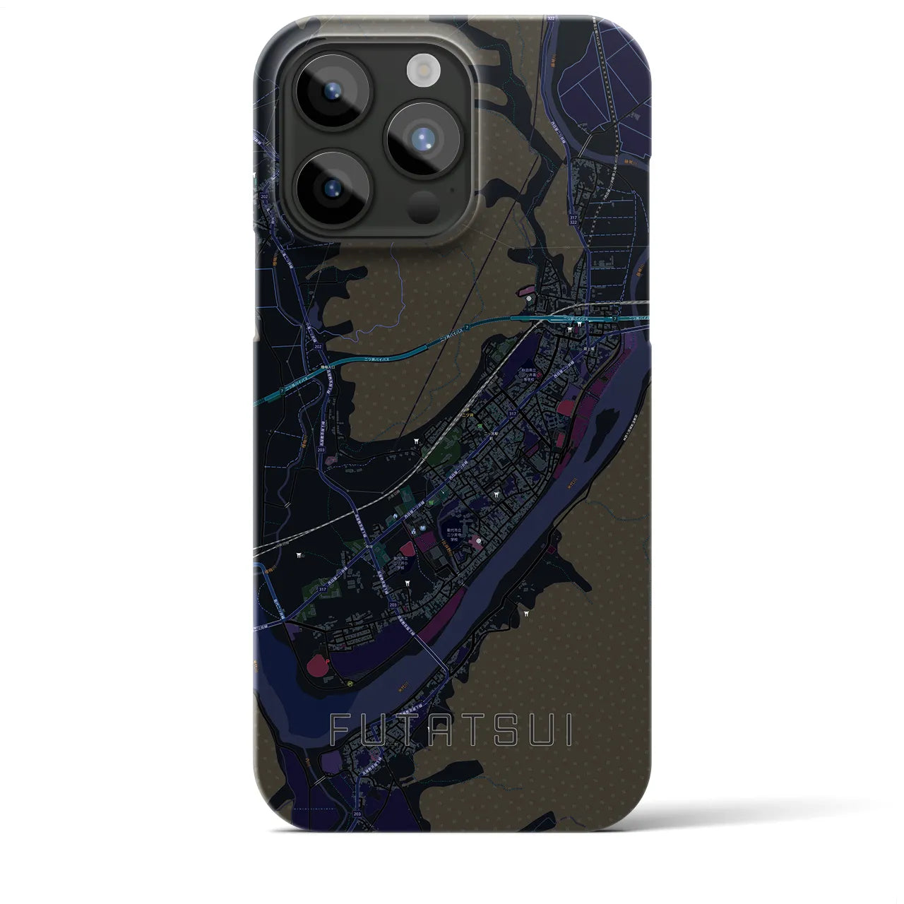 【二ツ井(秋田県)】地図柄iPhoneケース(バックカバータイプ)