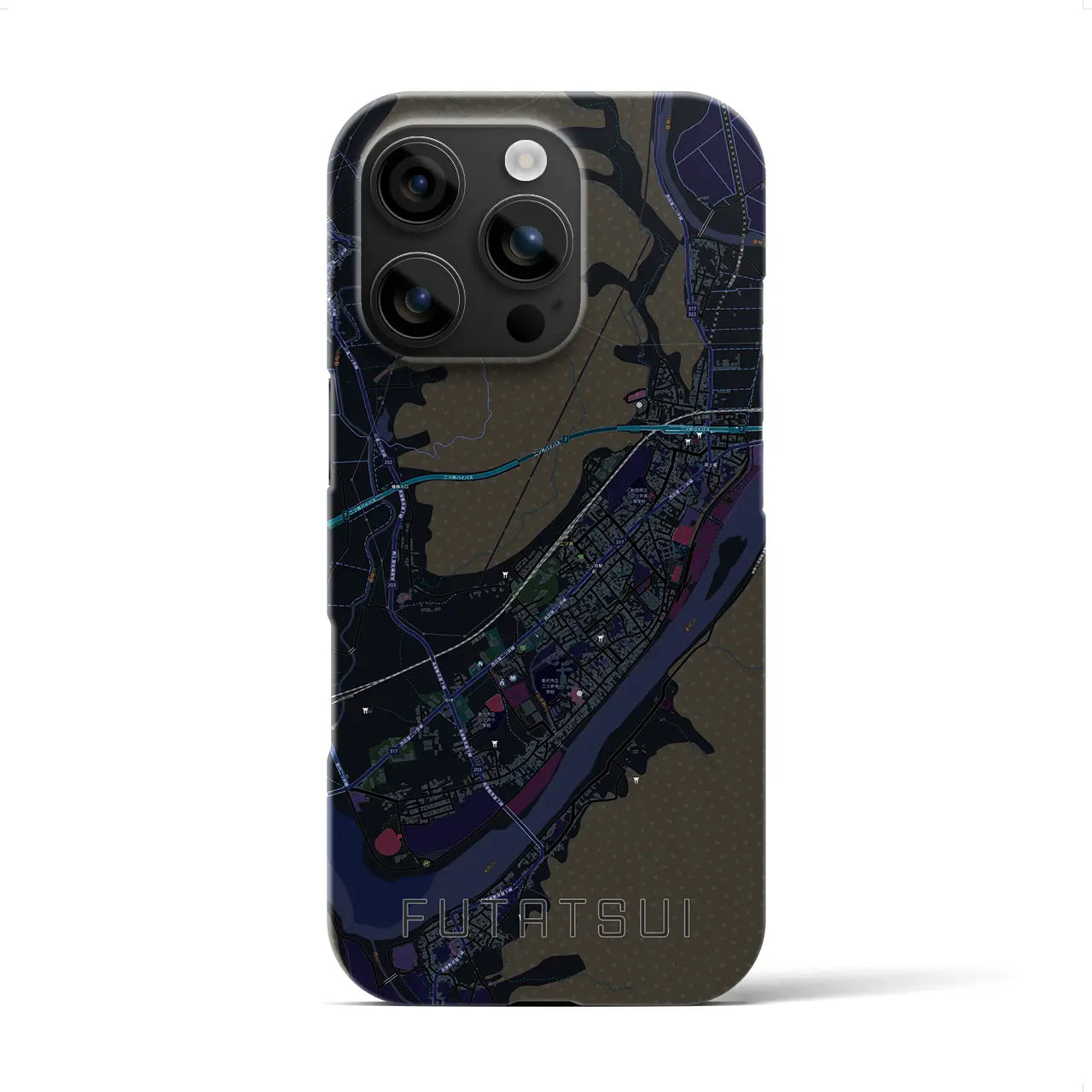 【二ツ井(秋田県)】地図柄iPhoneケース(バックカバータイプ)