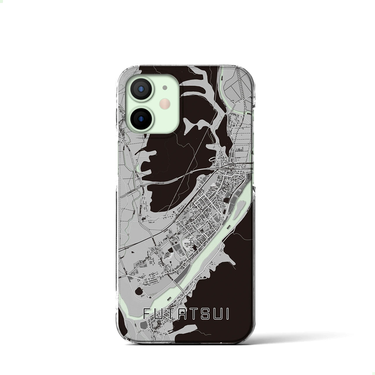 【二ツ井(秋田県)】地図柄iPhoneケース(クリアタイプ)