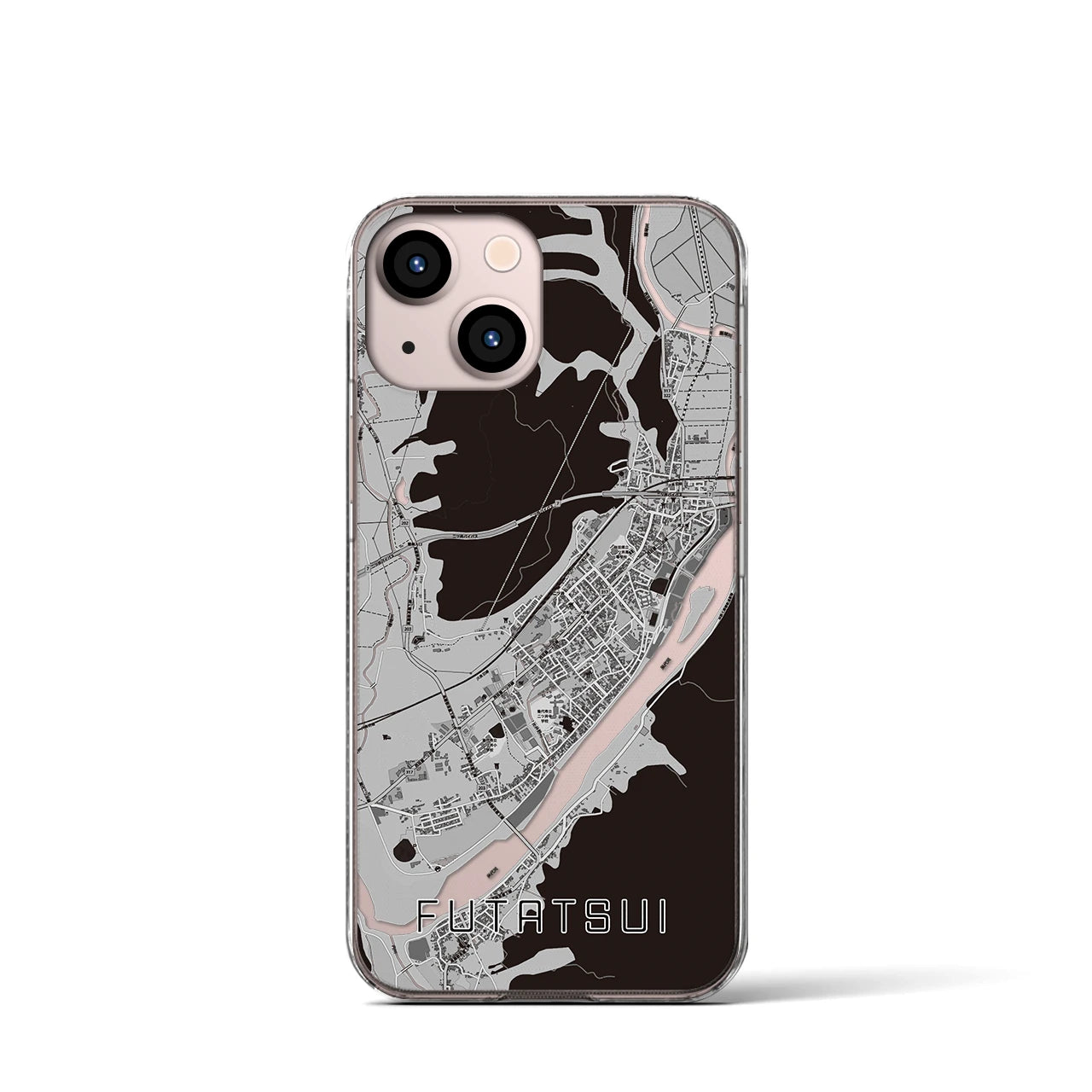 【二ツ井(秋田県)】地図柄iPhoneケース(クリアタイプ)