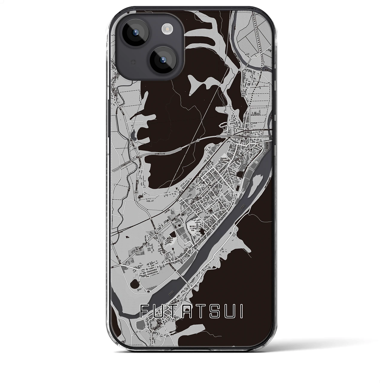 【二ツ井(秋田県)】地図柄iPhoneケース(クリアタイプ)