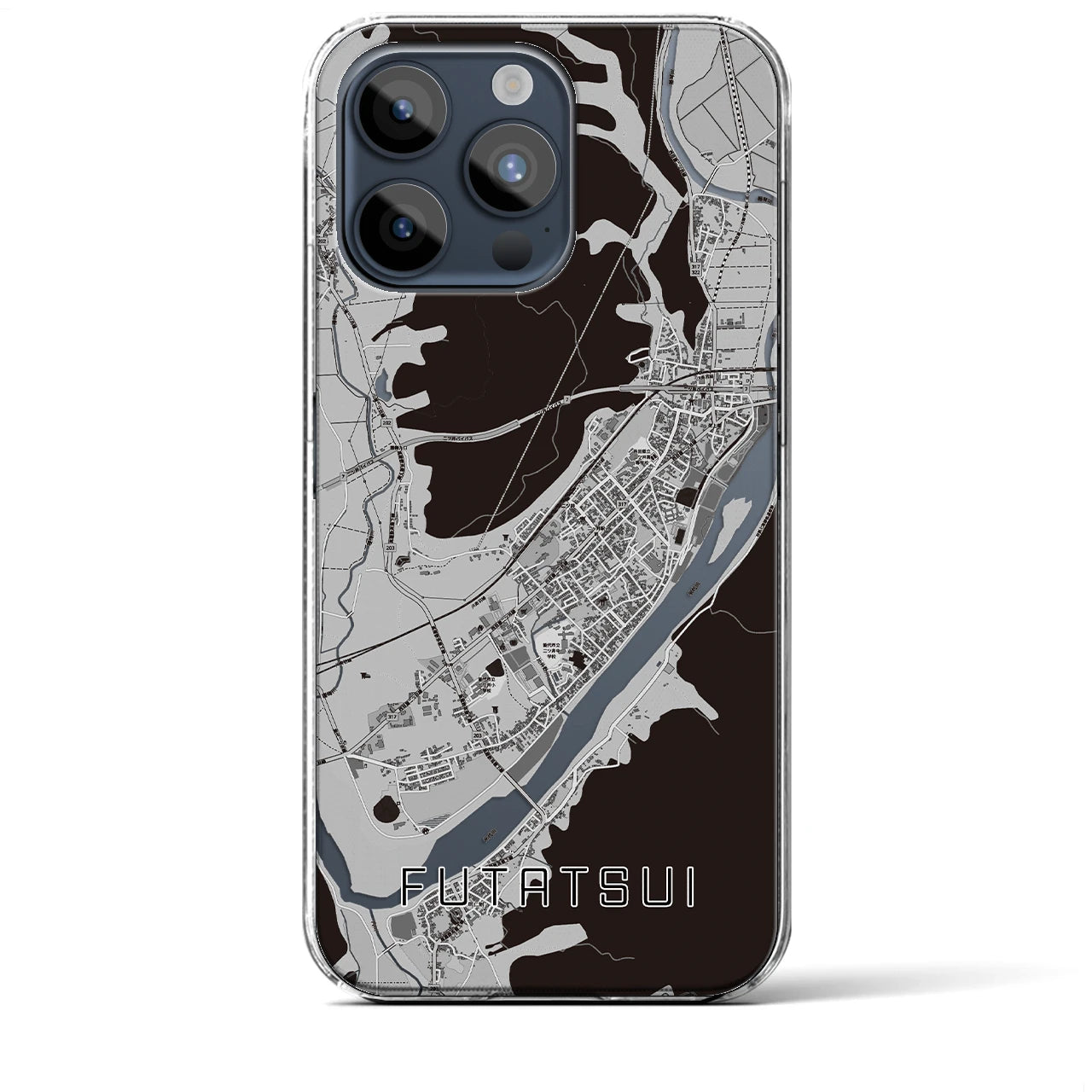 【二ツ井(秋田県)】地図柄iPhoneケース(クリアタイプ)