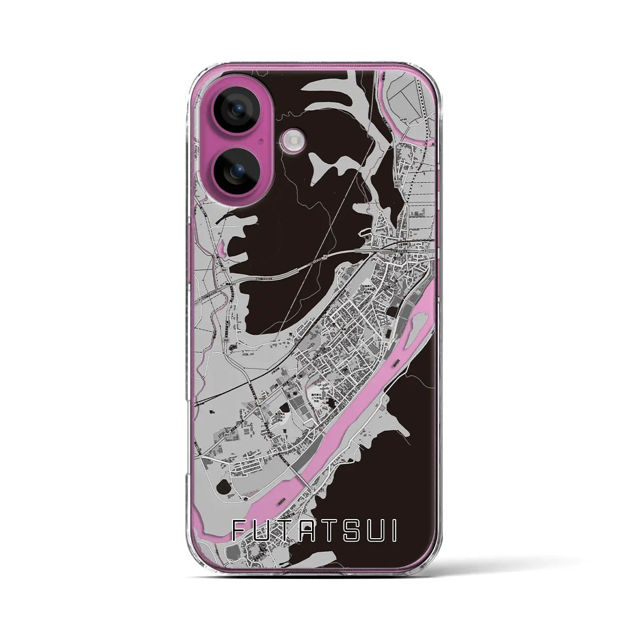 【二ツ井(秋田県)】地図柄iPhoneケース(クリアタイプ)